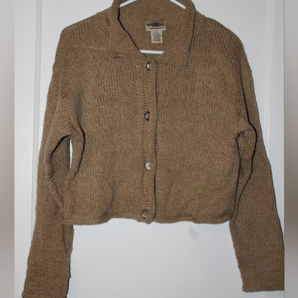 Vintage County Seat Jeanswear Cropped Button Up Sweater Women's S